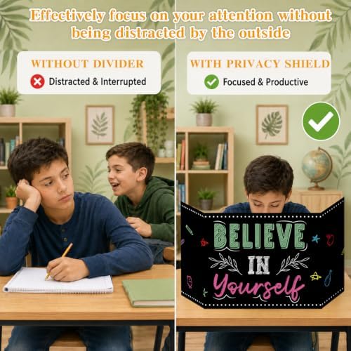 24 PCS Bulk Privacy Shields for Student Desk Blackboard Testing Dividers Motivational Words Desk Privacy Shield Study Boards Panel Partition Folder for Back to School Classroom Teacher Supplies - Image 3
