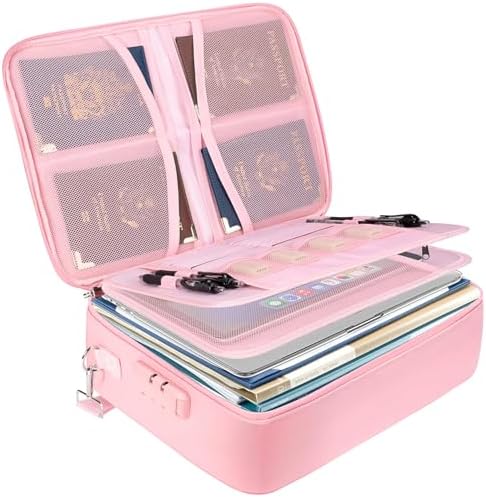 BALEINE Fireproof Document Box with Lock, Waterproof Fire Safe File Bag by BALEINE