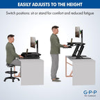 38 Inch Standing Desk Converter, Adjustable Height - Image 5