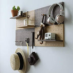 Wooden Pegboard Modular Display Organization Storage Wall Decor Hooks Shelf 15.2in x 7.6in 2-Pack (Color:Walnut) - Image 6