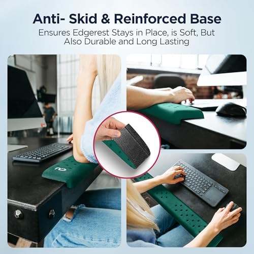 EdgeRest PostureUp L-Shaped Desk Long Wrist Rest Elbow, Forearm & Wrist Comfort Support for Table or Desk Edge, Non-Slip, Memory Foam Padding, Ergonomic Design for Work, Universal Fit, Forest Green - Image 5