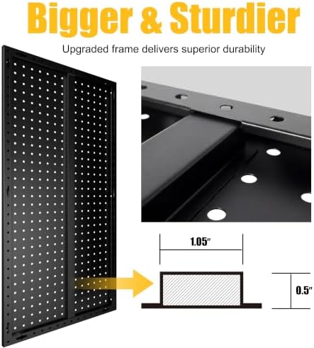 Metal Peg board Panels, Black Pegboard Organizer, 16 * 33 * 2 Pcs - Image 4