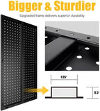 4 Pcs Metal Pegboard Panels 16x33in, Black Peg board Wall Organizer - Image 4