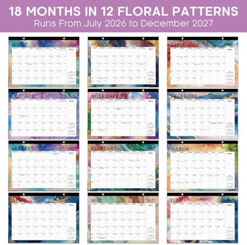 Taja 3 Pack of Desk Calendar 2026-2027, Jul 2026-Dec 2027, 17" x 12" - Image 6