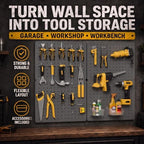 Pegboard Organizer, 4 Pack 12 x 16 in Metal Panels, 6 Bins, Gunmetal Gray - Image 3