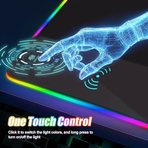 ToLuLu Wireless Charging RGB Gaming Mouse Pad, 15W LED Mouse Mat with 30W Charger, 14 Light Modes Large Mousepad Wrist Support, Non-Slip Rubber Base Desk Mat Computer PC Keyboard Pad XXL, Cool Black - Image 4