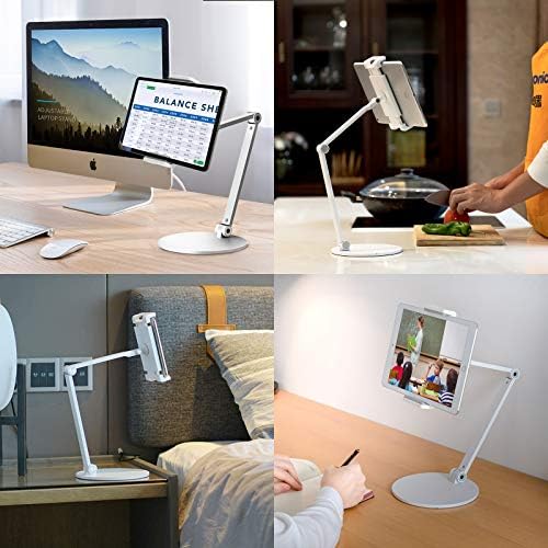 iPad Stand for Desk, Surface Pro Holder, Multi-Angle Adjustable Tablet Stand Holder for 4.7''- 13'' Screen Microsoft Surface Series, iPad Series,Samsung Galaxy Tabs,Amazon Kindle Fire, Etc. (White) - Image 2