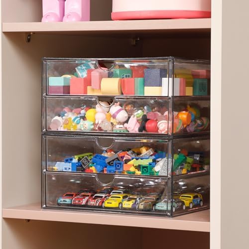 Clear Desk Drawer Organizer, 6 Drawers, Plastic - Image 5