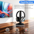 Earbay Wireless Headphones for TV, TV Headphones, Bluetooth Headphone with Transmitter & Charging Base, No Delay Over Ear Headset for Seniors, 3 Audio Modes, Ideal Gifts for Parents, Black & White - Image 2