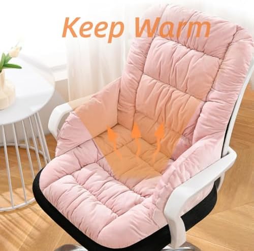 Desk Chair Cushion with High Back Support Office Chair Pad with Non-Slip Bottom Soft Cute Pink Seat Cushion for Office Car Gamer Home Kitchen - Image 5