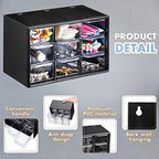Amyhill 6 Pcs Mini Drawer Organizer Small Organizer with 9 Drawers Plastic Desktop Craft Storage Box for Office Home Room Jewelry Cosmetics Collection(Black) - Image 3