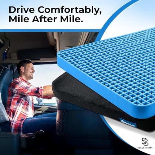 Travel Gel Seat Cushion for Long Sitting, Pressure Relief with Carry Handle - Image 6