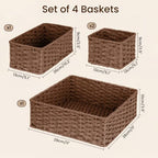 efluky 4 PCS Hand-Woven Drawer Organizer Baskets - Image 2