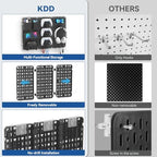 KDD 9 in 1 RGB Gaming Wall Organizer Peg Board - DIY Pegboard Combination Kit with Phone Stand/Pen Holder/Storage Box/Headset & Controller Holder/Hooks for Office & Home Gamer Room Decor Accessories - Image 5