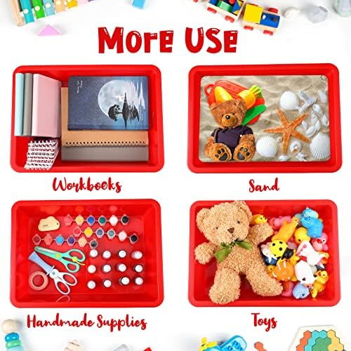 Hoteam 10 Pack Flat Bins Paper Trays,Red,13.78 X 9.84 X 3.15 Inch - Image 5