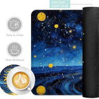 Keyboard Mouse Pad Set, Extended Gaming Mouse Pad+Ergonomics Keyboard Wrist Rest Support, Memory Foam, Easy Typing Pain Relief, 4Pcs XL Ultra Thick Desk Mat,Sun Face Painting - Image 2