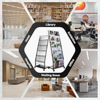 Floor-Standing Magazine Rack 6-Layer with Wheels, Brochure Display Stand for Exhibitions, Office, and Any Organization Requiring Information Display - Image 7