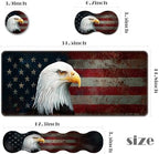 Ergonomic Keyboard Wrist Rest & Mouse Pad Wrist Rest Set,XL Gaming Desk Mat 31.5"x 11.8",Non-Slip Base,Memory Foam,Easy Typing Pain Relief for Office & Home,Vintage USA Flag Bald Eagle - Image 2