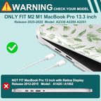 Case for MacBook Pro 13 inch M2 M1 2025-2022 2020 A2338 A2289 A2251, Plastic Hard Shell Laptop Case with Keyboard Cover, Trackpad Protector, 2 OTG Adapters, Leafy - Image 4