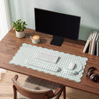 Sabary Green Gingham Desk Mat Set with Wrist Rest Keyboard Mouse Pad Set - Image 5
