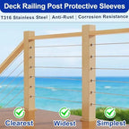 Steel DN Mate 100 Pack Stainless Steel Protector Sleeves for 1/8" 5/32" or 3/16" Cable Railing, Cable Protector Sleeves for Cable Railing System,T316 Cable Railing Hardware with a Drill Bit, DE50 - Image 5