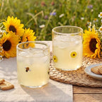 SiliFine 2 PCS Sunflower & Bee Icon Juice Glasses - Image 2