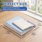 Domensi 2 Pack Scalloped Acrylic Paper Letter Tray, Clear Paper Organizers for Desk, Stackable Aesthetic A4 File Holder Sorter for Home Office Document Mail, Desktop Decor and Accessories Organizer - Image 3