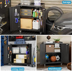 Aobabo 31.5" H Garage Storage Cabinet with Wheels,Lockable Metal Storage Cabinet with 2 Doors for Garage Home Office Storage,Black,Assembly Required - Image 4