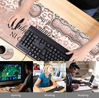 Large Mouse Pad, Office Desk Pad,Laptop Desk Table Protector Writing Mat, Ergonomic Extended Pink Leopard Mouse Pad, Keyboard Wrist Rest Support Set,Proverbs 31:25 Verse Desk Mat Gaming Mouse Pad - Image 2