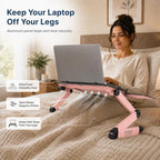 Uncaged Ergonomics Adjustable Laptop Stand for Desk, Cooling Riser (Pink) - Image 5