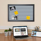 PinPix 26x18 inch Cork Bulletin Board. This Decorative Framed Pin Board Comes with Diamond Pattern in Grey and Blue Design and Satin Black. Ideal for Home, Office Decor or School (PinPix-227) - Image 3