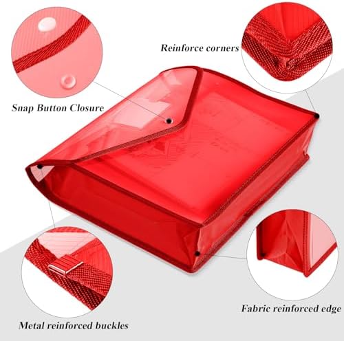10 Pieces Plastic Expanding File Folders,Red, Horizontal - Image 3