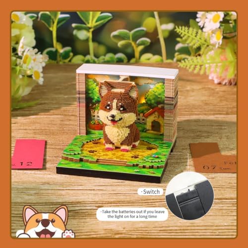 3D Calendar 2027,Time Piece Calendar 2027,Cute Corgi 3D Art Notepad Calendars,3D Memo Pad,Tear Away Calendars,Christmas Gift,New Year Gift (Corgi) - Image 5
