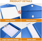 HUA JIE 6 Pack A4 Storage File Boxes Plastic Archives Cases with Clip,Blue - Image 4