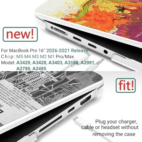 DONGKE Compatible with MacBook Pro 16 Inch Case (2026-2021 Release, M5 M4 M3 M2 M1 Pro/Max Chip), Plastic Hard Shell with Keyboard Cover & Screen Protector for MacBook Pro 16", Right & Left Brain - Image 2