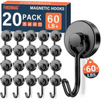 FINDMAG Strong Magnet Hooks, 60LB+ Heavy Duty Magnetic Hook, 20 Pack, Black by FINDMAG
