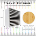 MinBoo Bamboo Art Supply Storage Rack - Wooden Marker Organizer for 144 Markers, Pens, Colored Pencils, Paint Brushes (White) - Image 2