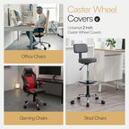 Caster Wheel Covers for Office Chair, Felt, 5 Pack - Image 2