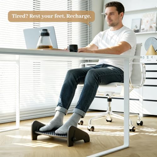 Foot Rest Under Desk, Bamboo Ergonomic Office Foot Stool - Image 5