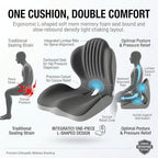 Memory Foam Seat Cushion with Lumbar Support, Ergonomic L-Shaped Car & Office Chair Cushion for Long Sitting, Orthopedic Coccyx Pillow for Sciatica & Back Pain Relief for Truck Drivers, Gaming & Home - Image 6