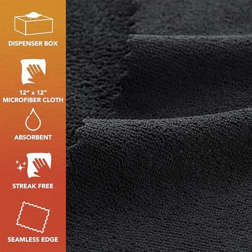 Arkwright Smart Rags Microfiber Cleaning Cloths Bulk, Case of 400, Lint Free 180 GSM Reusable Towels for Auto, Office and Household Cleaning, 12 x 12 in, Black - Image 2