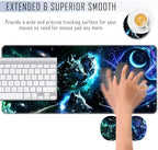 TGFEWYTJYJ Extended Gaming Mouse Pad,Memory Foam Ergonomic Keyboard Mouse Wrist Rest Support Set,Large Desk Mat with Stitched Edges,Non-Slip Base Mousepad Home Office,Galaxy Wolf - Image 4