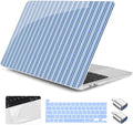 Case for MacBook Pro 13 inch M2 M1 2025-2022 2020 A2338 A2289 A2251, Plastic Hard Shell Laptop Case with Keyboard Cover, Trackpad Protector, 2 OTG Adapters, Blue Stripes by Yebiseven