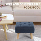 OGEMXU Storage Ottoman, Small Foot Stool Ottoman with Storage, Boucle Teddy Velvet Foot Rest with Padded Seat, Sturdy Wood Legs Stool for Living Room, Bedroom, Couch, Enterway (Dark Blue) - Image 4