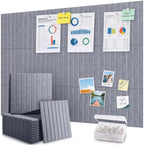 48" x 36" Large Cork Bulletin Board Tiles, Peel and Stick Felt Wall Panels for Vision, Message Center, Picture and Prayer Board for Office, Dorm, Room and Desk Decor(Soft Gray) by faainit