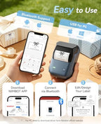 NIIMBOT B1 2 Inch Portable Thermal Label Maker with Tape for Phone&PC, Blue - Image 2