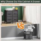 HIGDBFE 4 Drawer Mobile Lateral File Cabinet 23''W for Large Printer - Image 3