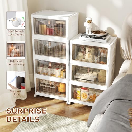 Wise Oannes Closet Organizers and storage with Wheels, 23QT White - Image 4