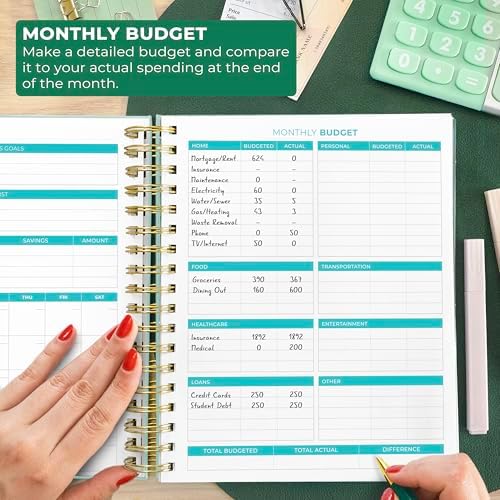 Clever Fox Budget Planner & Monthly Bill Organizer, Large Mint Green - Image 5