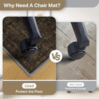 48"x60" Office Chair Mat for Hardwood Floor, Non-Slip Charcoal Brown - Image 4